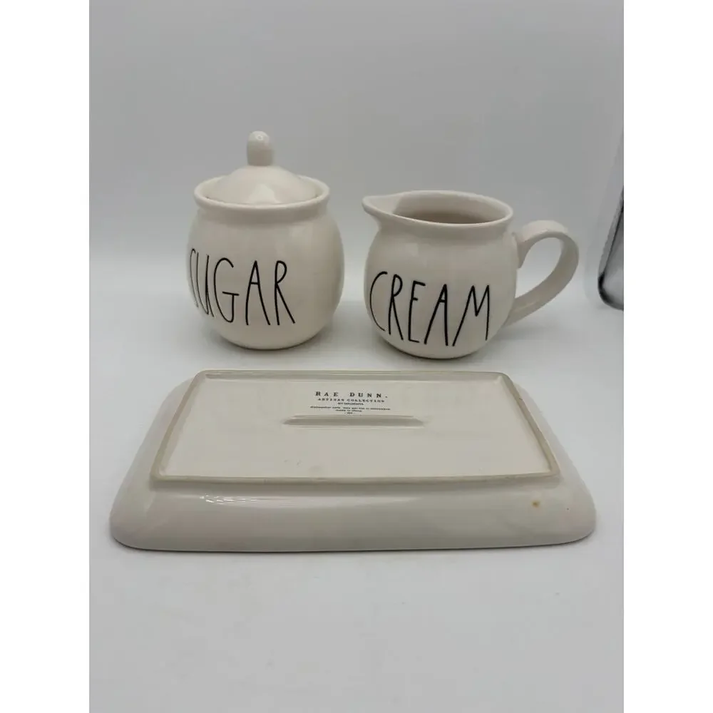 RAE DUNN Sugar And Creamer On Matching Tray 15